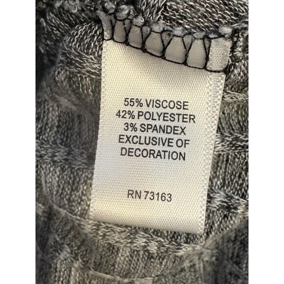 CUPIO Tunic Dress GREY Heather Stretch Rayon Polyester Side Pockets Tee Top XL - Picture 5 of 6